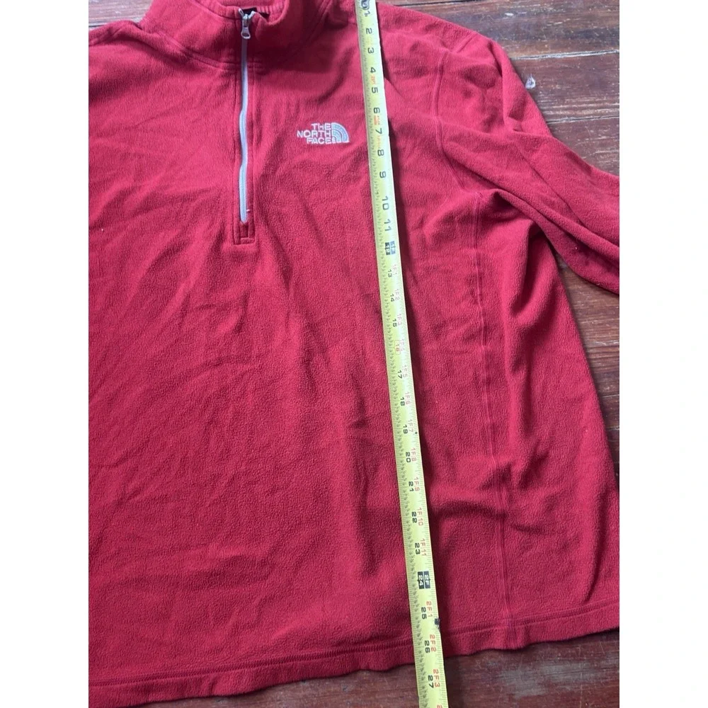 The North Face Men's Red Quarter Zip Pull Over Fleece XL